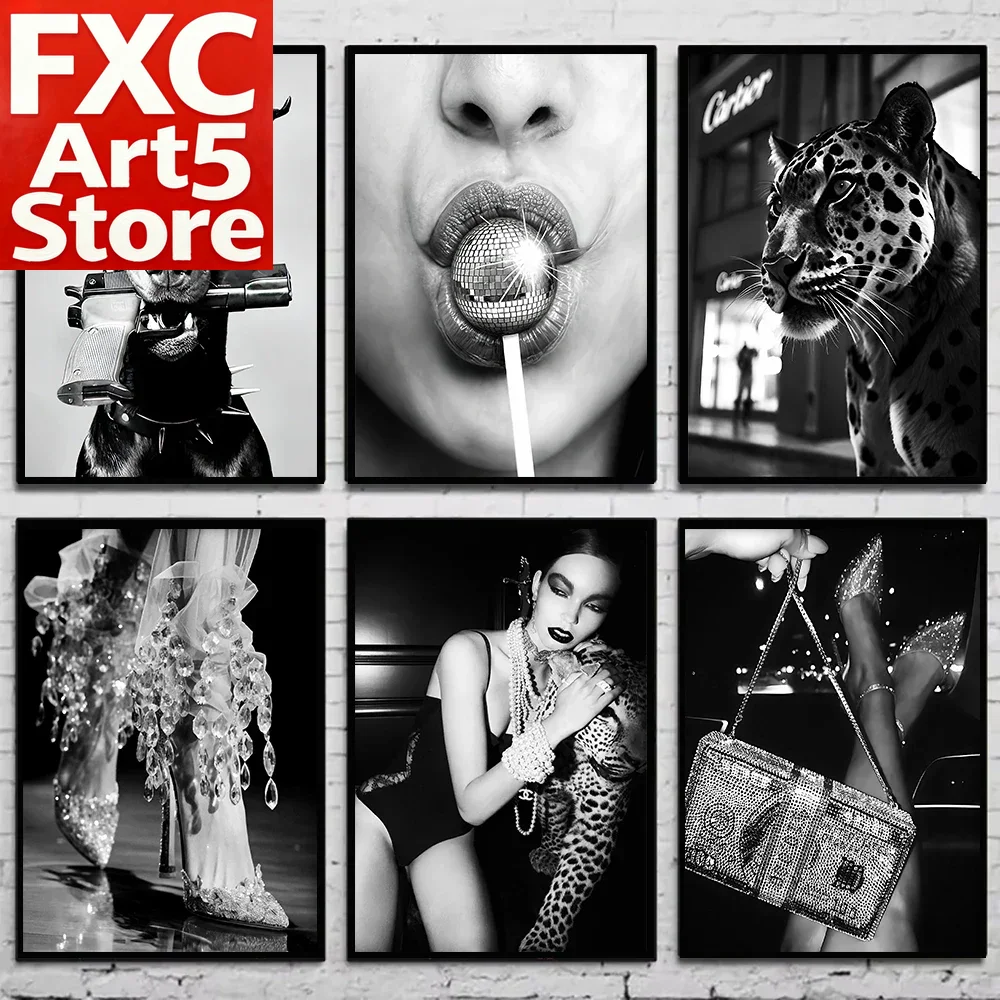 Vintage Fashion Photography - لوحة فنية جدارية عصرية بدون إطار