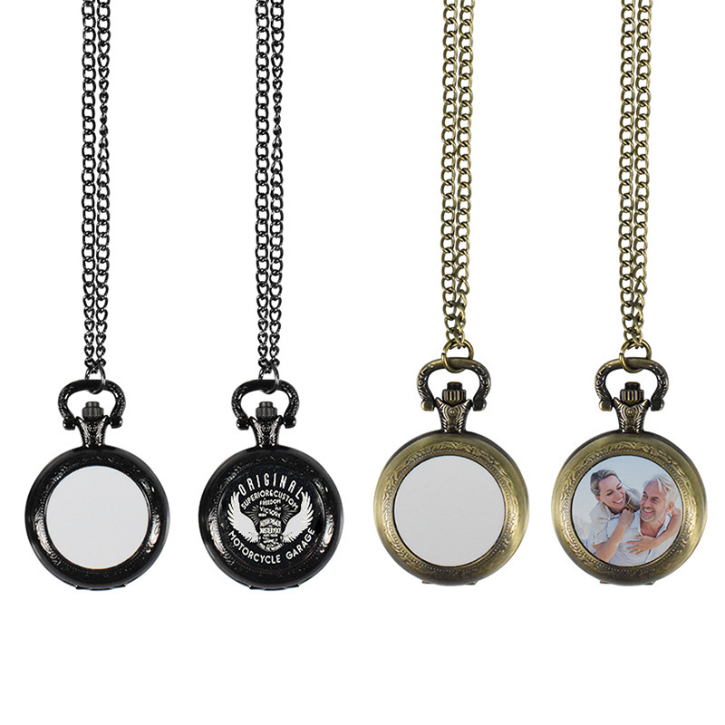 Vintage Fashion Necklace - قلادة ساعة جيب معدنية عتيقة مخصصة،