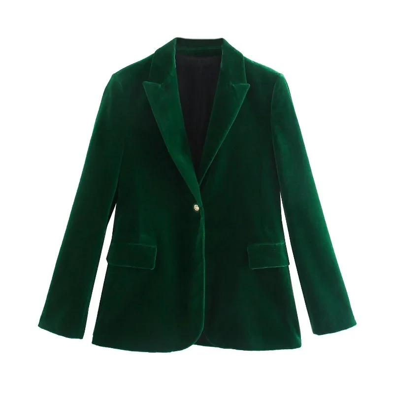 Velvet Blazer Vintage - سترة نسائية مخملية أنيقة موضة ملابس