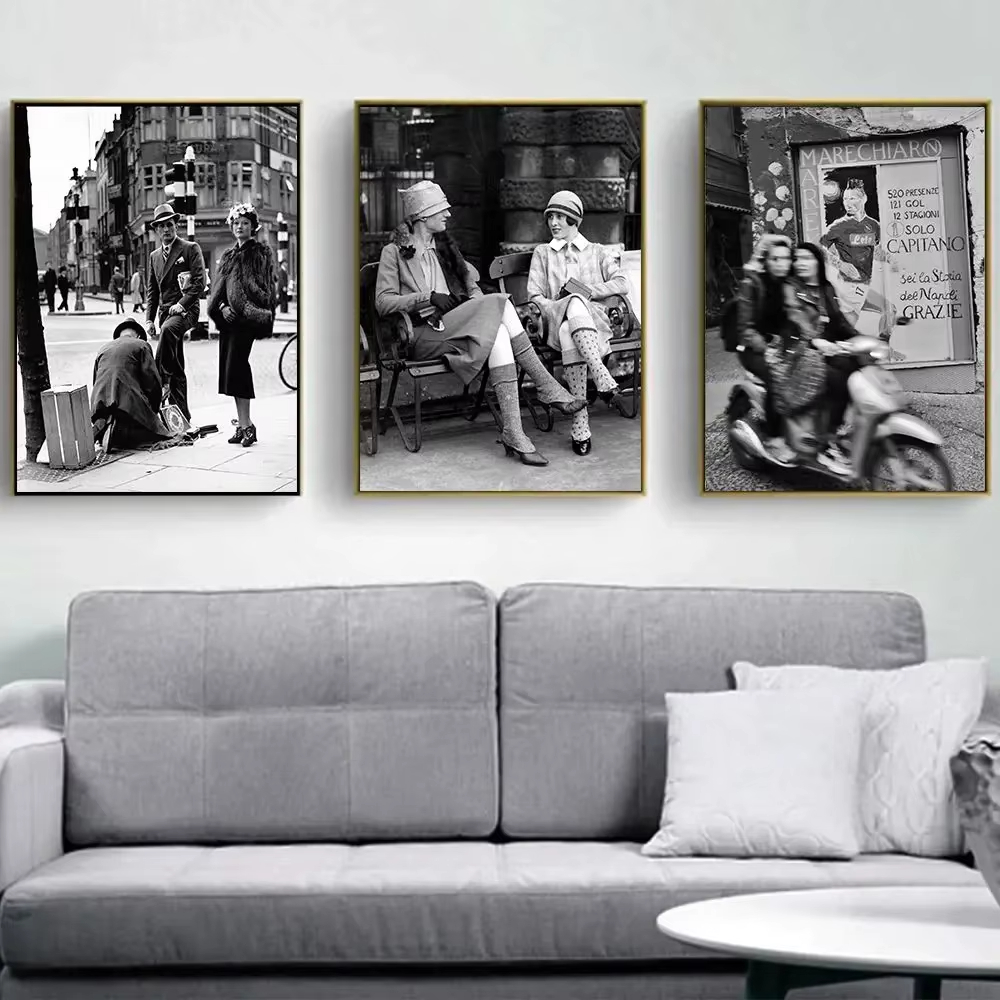 Vintage Fashion Photography - طباعة فوتوغرافية عتيقة باللونين الأسود والأبيض