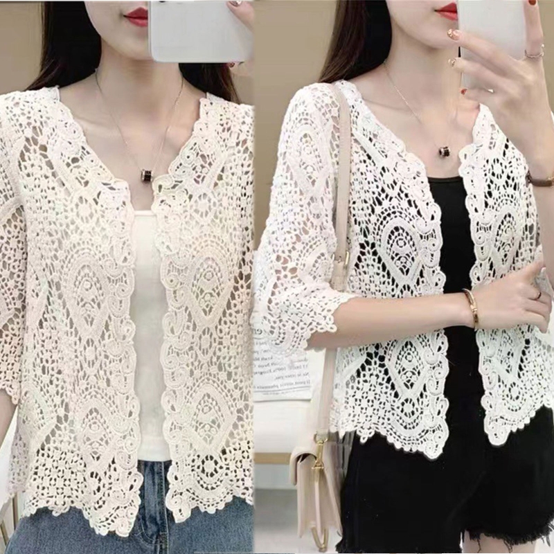 Crochet Top Boho - المرأة الصيف محبوك الدانتيل تتغاضى بوهو