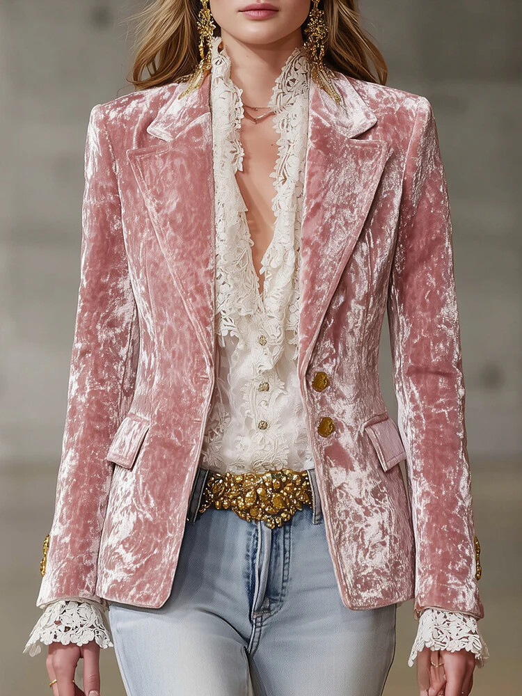 Velvet Blazer Vintage - سترة مخملية أنيقة للنساء سترة نسائية