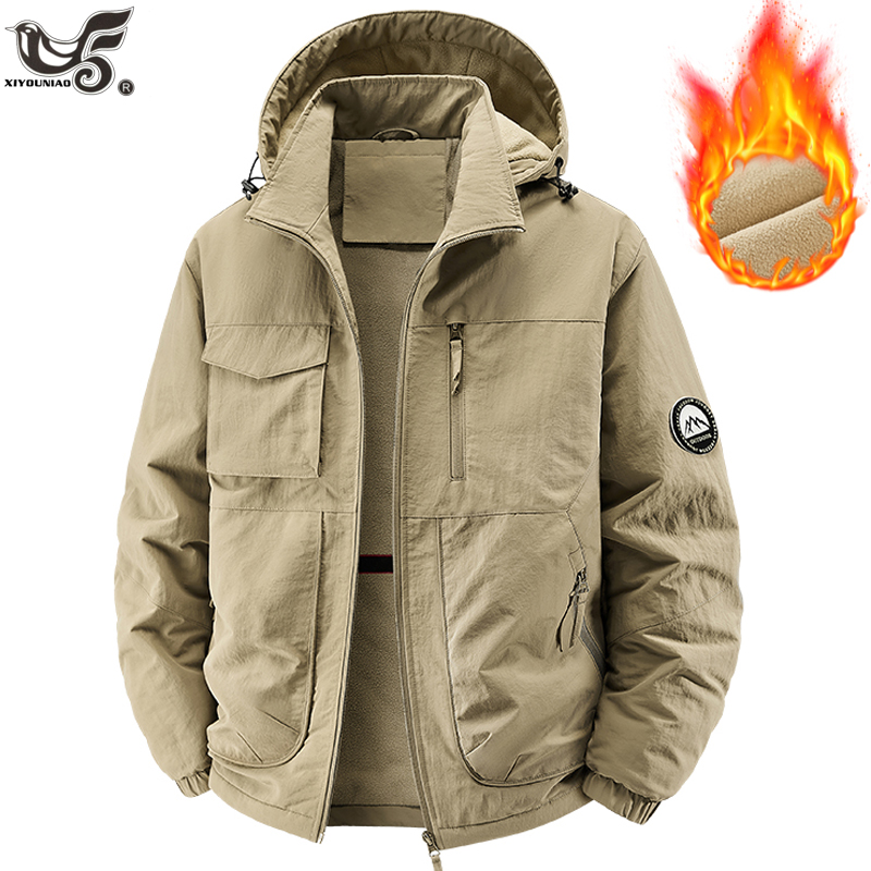 Varsity Jacket Wool - الرجال سترات سميكة الدافئة معطف مقنع
