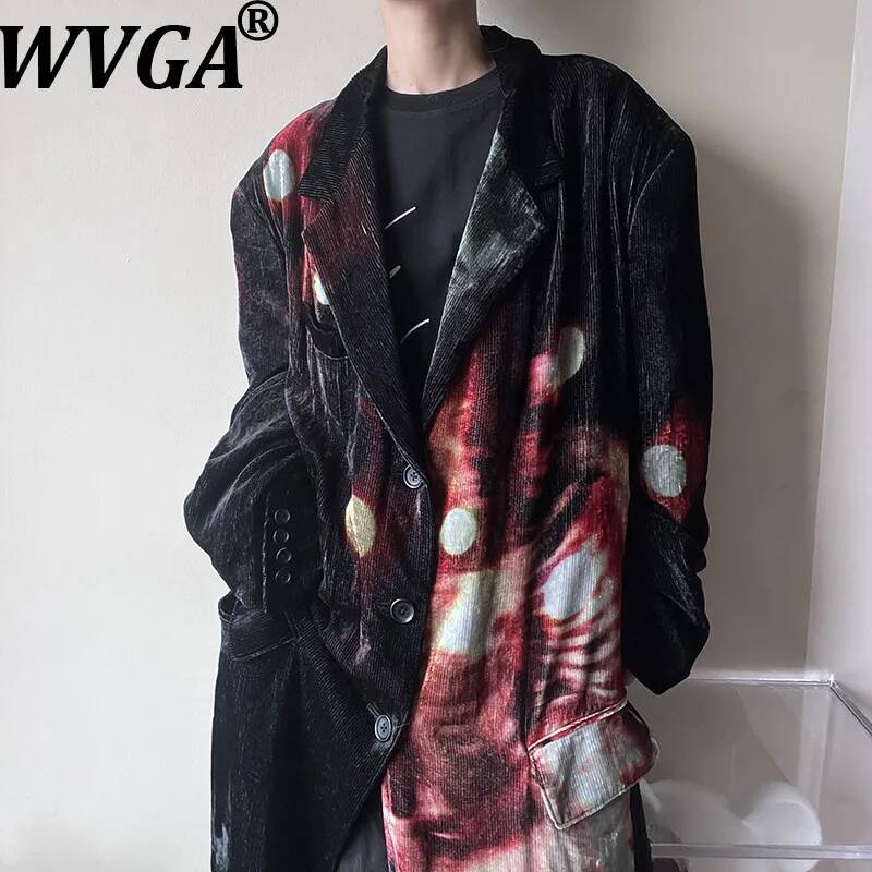 Velvet Blazer Vintage - معطف طويل رجالي جديد لفصلي الربيع