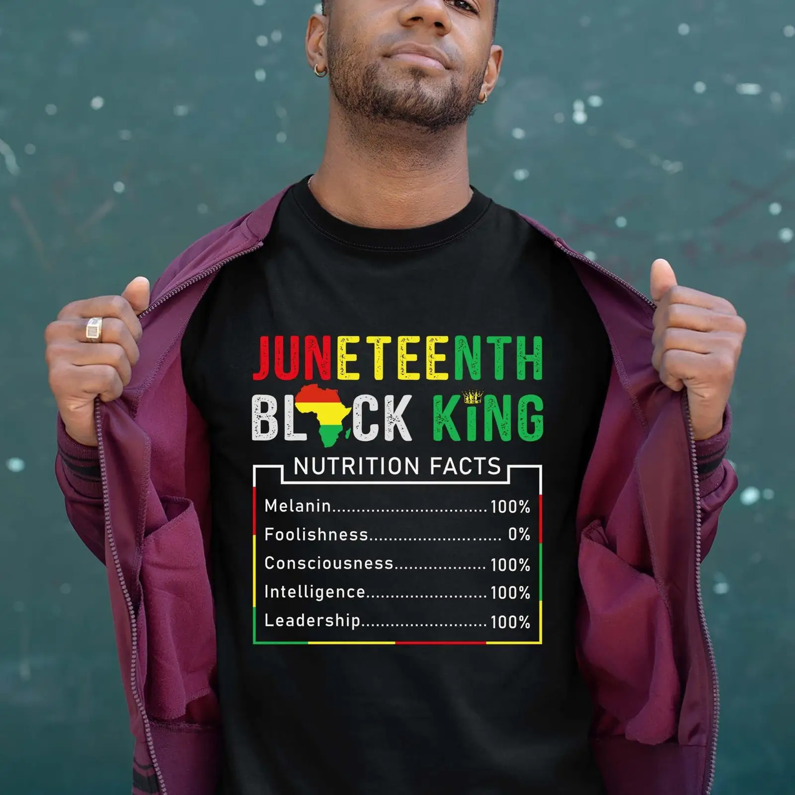 Vintage Fashion History - تي شيرت Juneteenth Black King T-Shirt