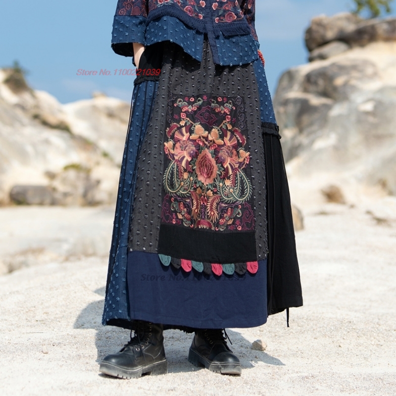 Denim Skirt Midi Vintage - تنورة متوسطة الطول من قماش الدنيم