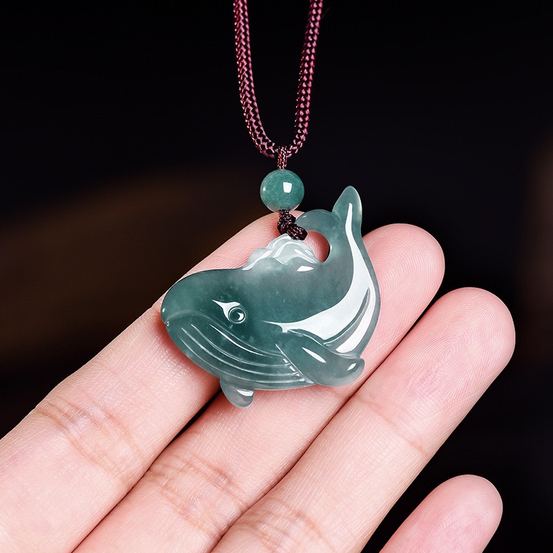 Vintage Fashion Necklace - قلادة حجر اليشم البورمي الطبيعي على