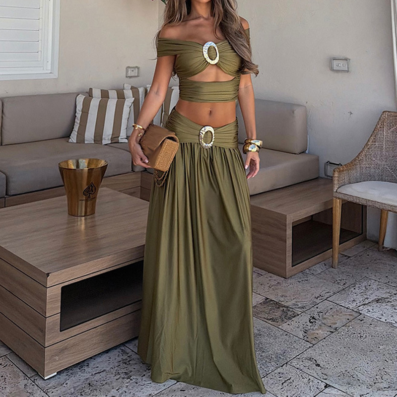 Vintage Fashion Expo - طقم جديد أنيق بكتف واحد ومشبك