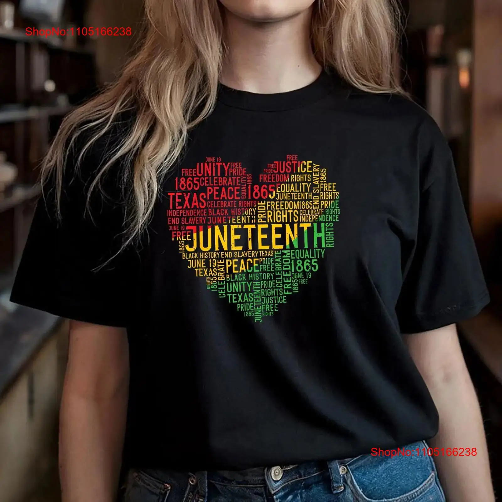 Vintage Fashion History - تي شيرت Juneteenth Heart تي شيرت