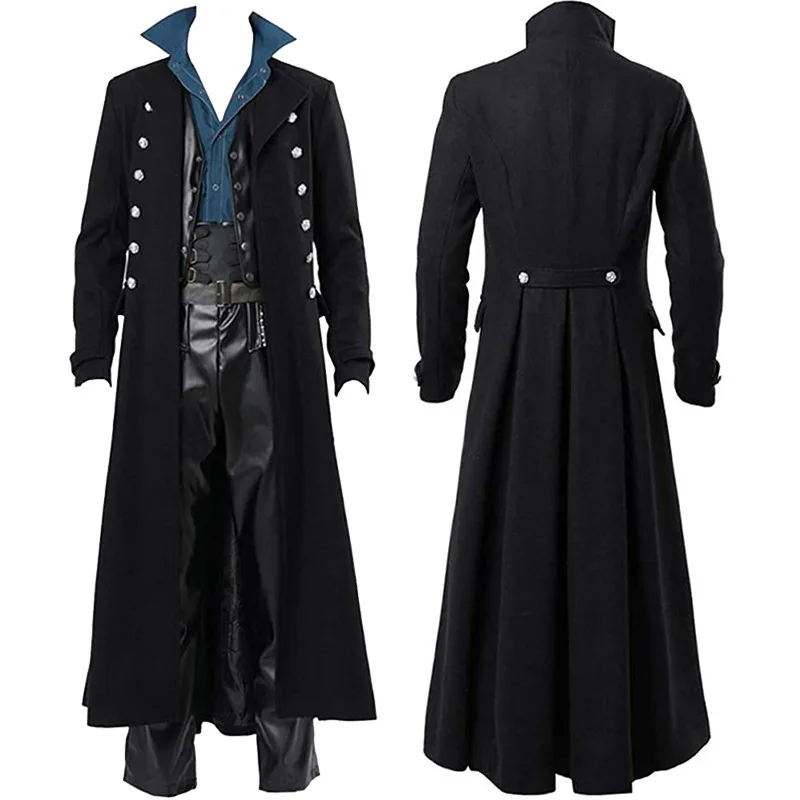 Vintage Trench Coat - زي عصر النهضة للرجال، معطف طويل