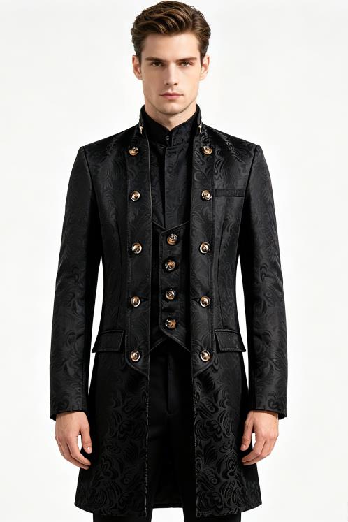 Vintage Trench Coat - معطف رجالي على طراز فيكتوريا إدواردي،