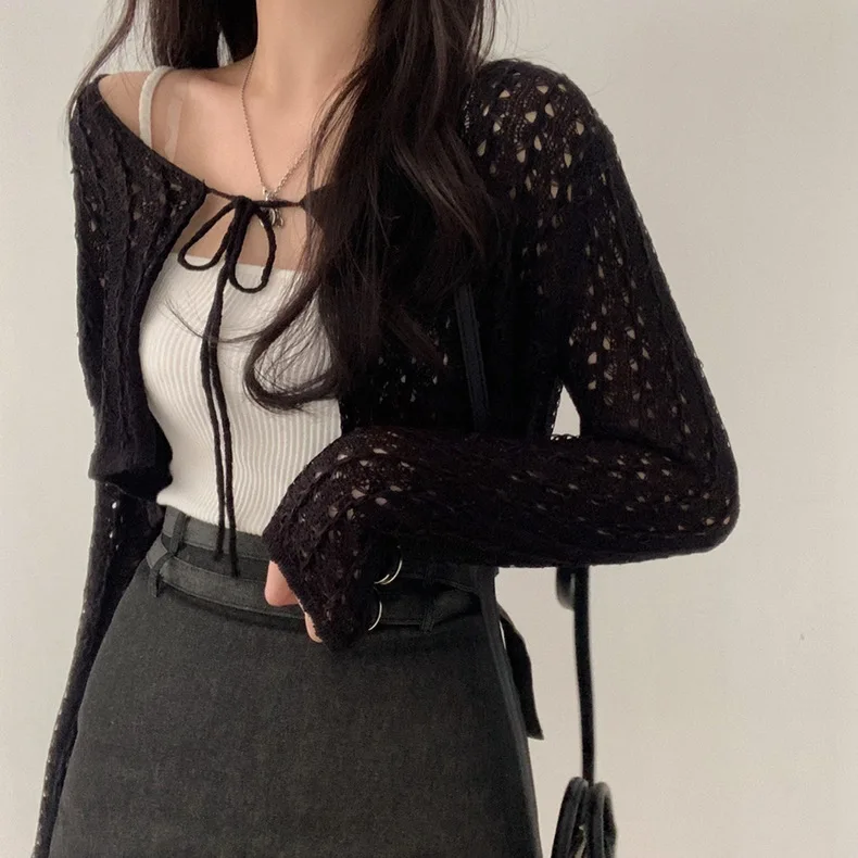 كارديجان نسائي قصير بربطة أمام - مراجعة Crochet Top Boho وسعره
