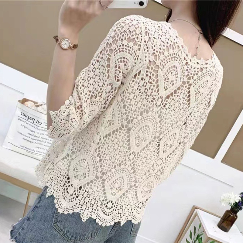 المرأة الصيف محبوك الدانتيل تت - مراجعة Crochet Top Boho وسعره
