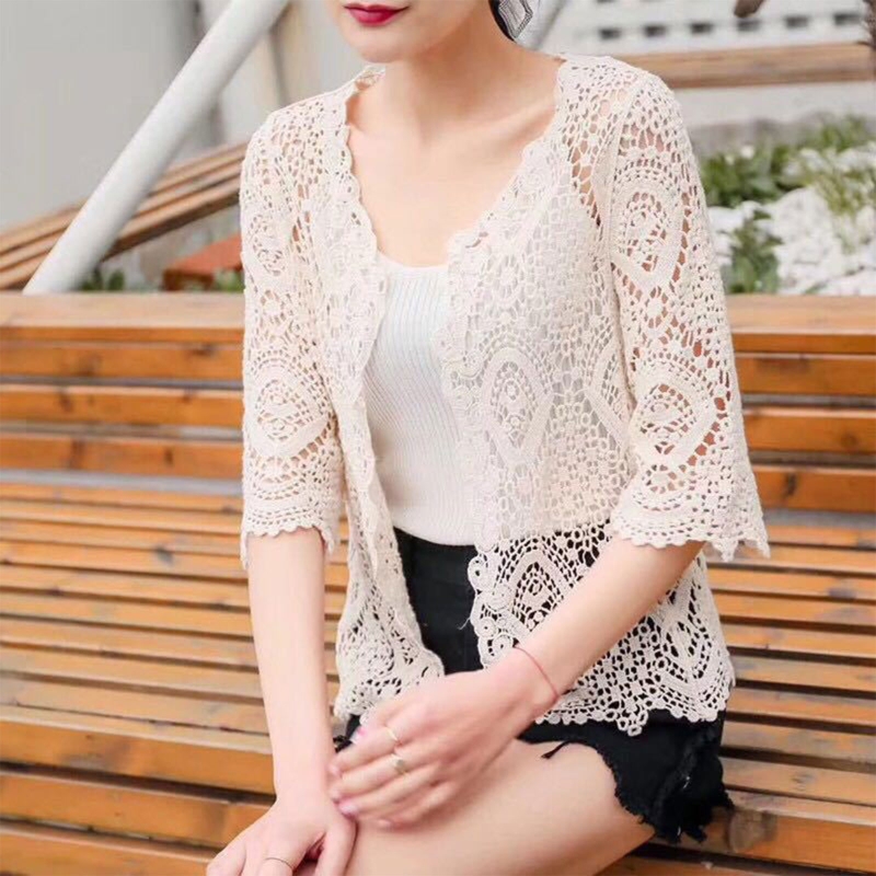 المرأة الصيف محبوك الدانتيل تت - مراجعة Crochet Top Boho وسعره