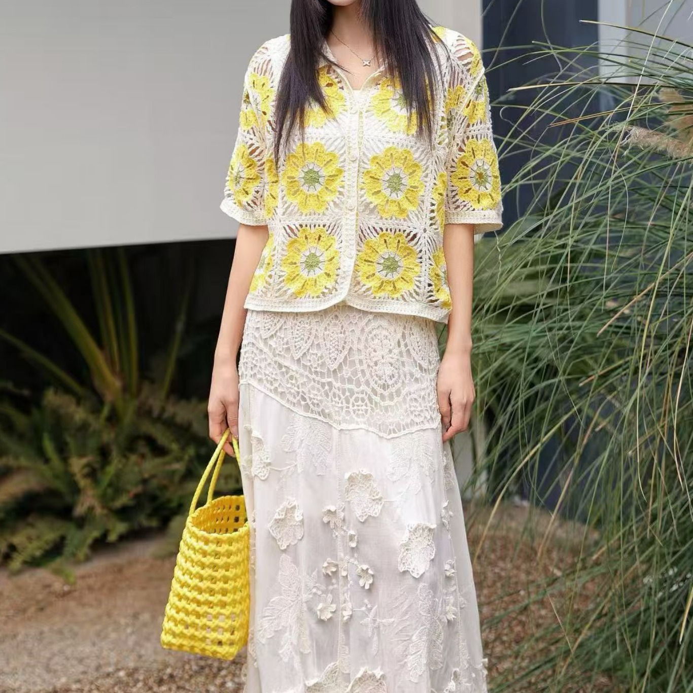 قميص بولو محبوك بنمط الجراني س - مراجعة Crochet Top Boho وسعره