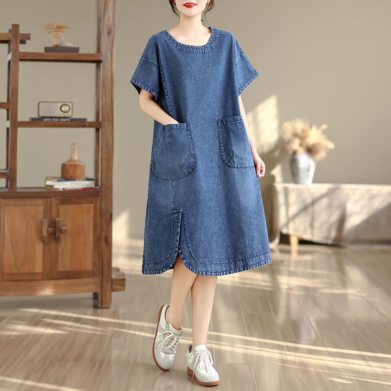 فستان ميدي فاخر بمقاسات كبيرة، - مراجعة Denim Skirt Midi Vintage وسعره