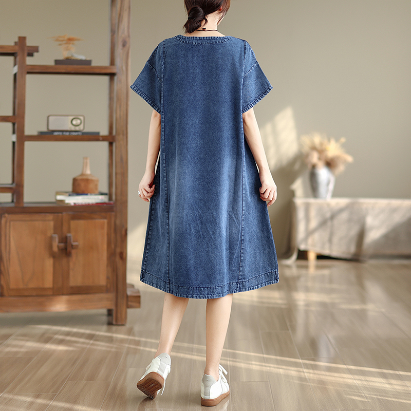 فستان ميدي فاخر بمقاسات كبيرة، - مراجعة Denim Skirt Midi Vintage وسعره
