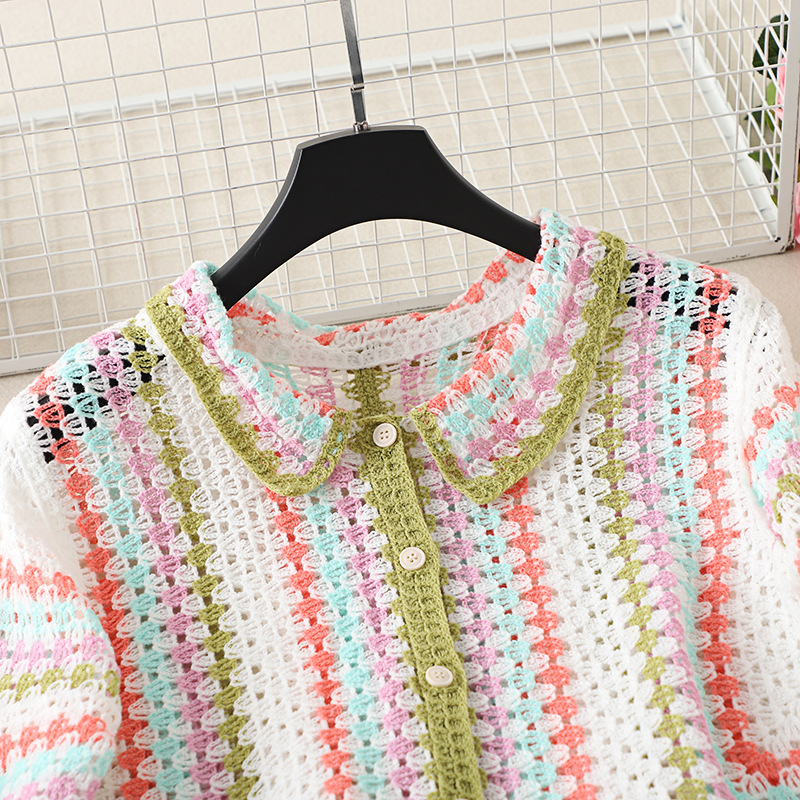 قميص كروشيه بأزرار للنساء، بلو - مراجعة Crochet Top Boho وسعره