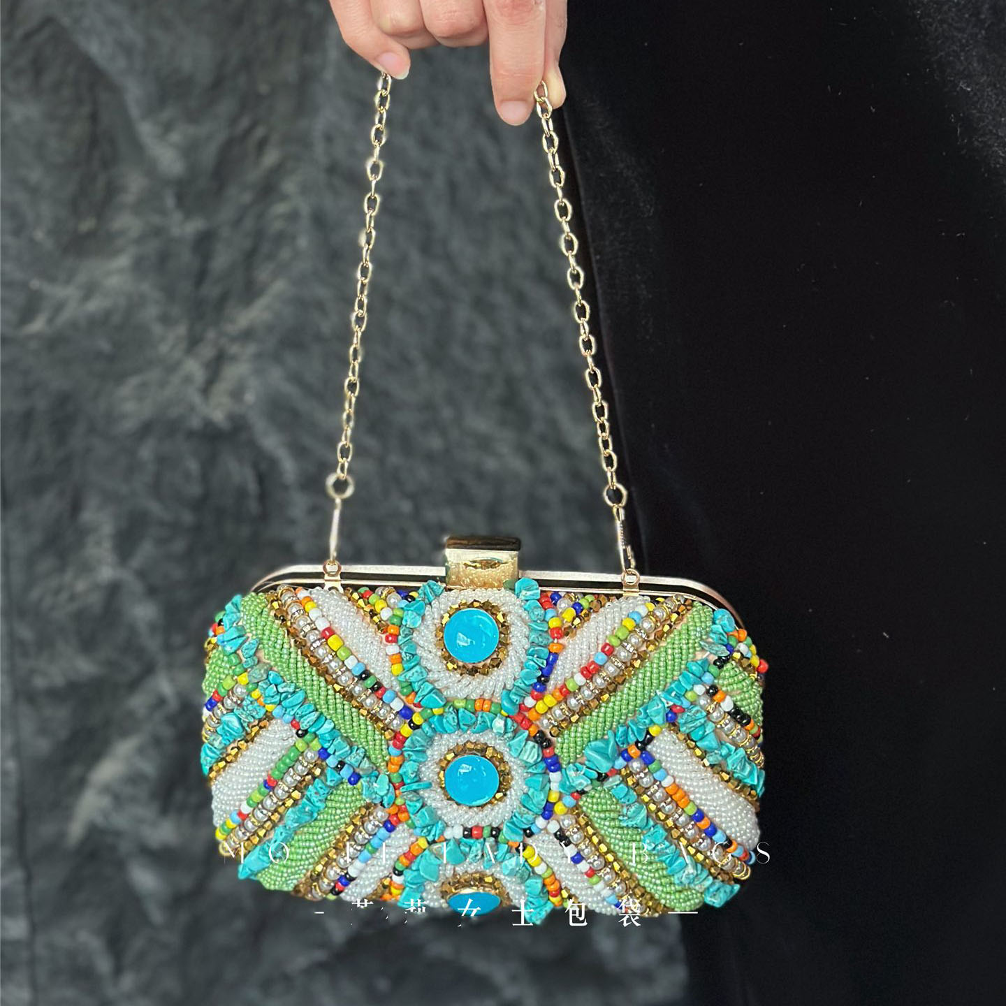 حقيبة صيفية بوهيمية مزينة بالخ - مراجعة Vintage Fashion Style Female وسعره