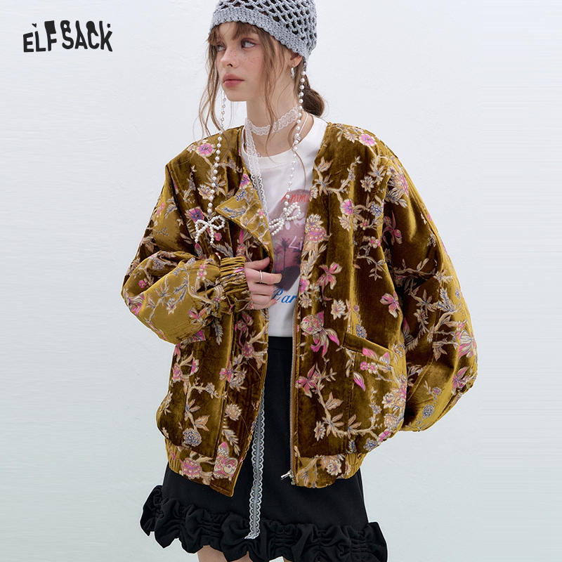 سترة ELFSACK المخملية الذهبية  - مراجعة Velvet Blazer Vintage وسعره