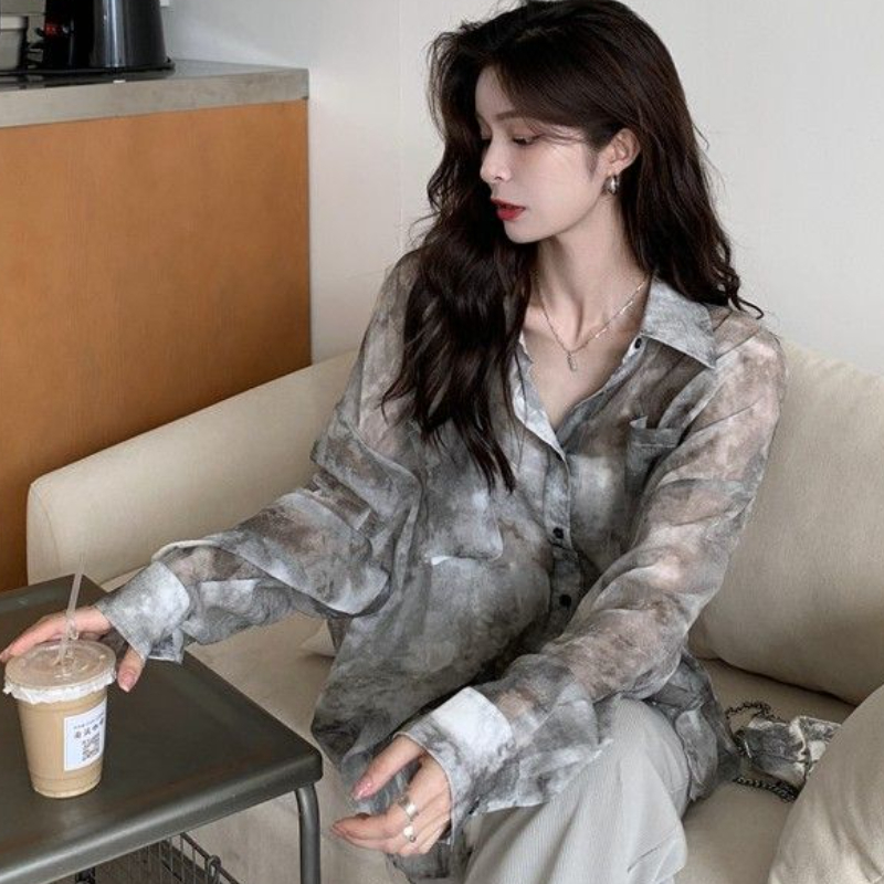 التعادل صبغ قمصان النساء فضفاض - مراجعة Vintage Fashion Style Female وسعره