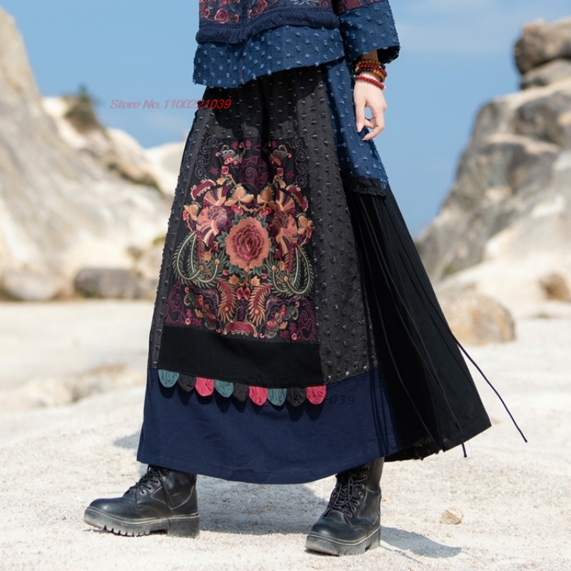 تنورة متوسطة الطول من قماش الد - مراجعة Denim Skirt Midi Vintage وسعره