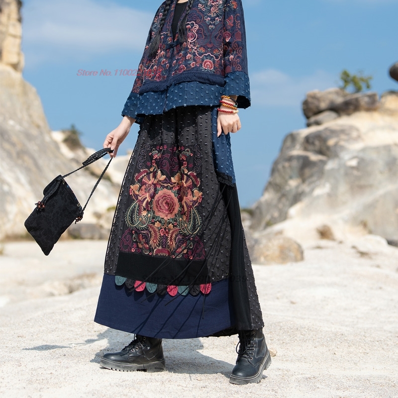 تنورة متوسطة الطول من قماش الد - مراجعة Denim Skirt Midi Vintage وسعره