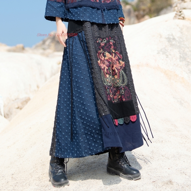 تنورة متوسطة الطول من قماش الد - مراجعة Denim Skirt Midi Vintage وسعره