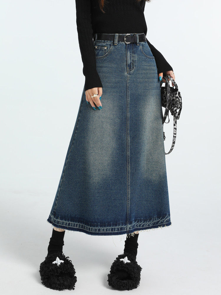 ارتفاع الخصر خمر ألف خط الجينز - مراجعة Denim Skirt Midi Vintage وسعره