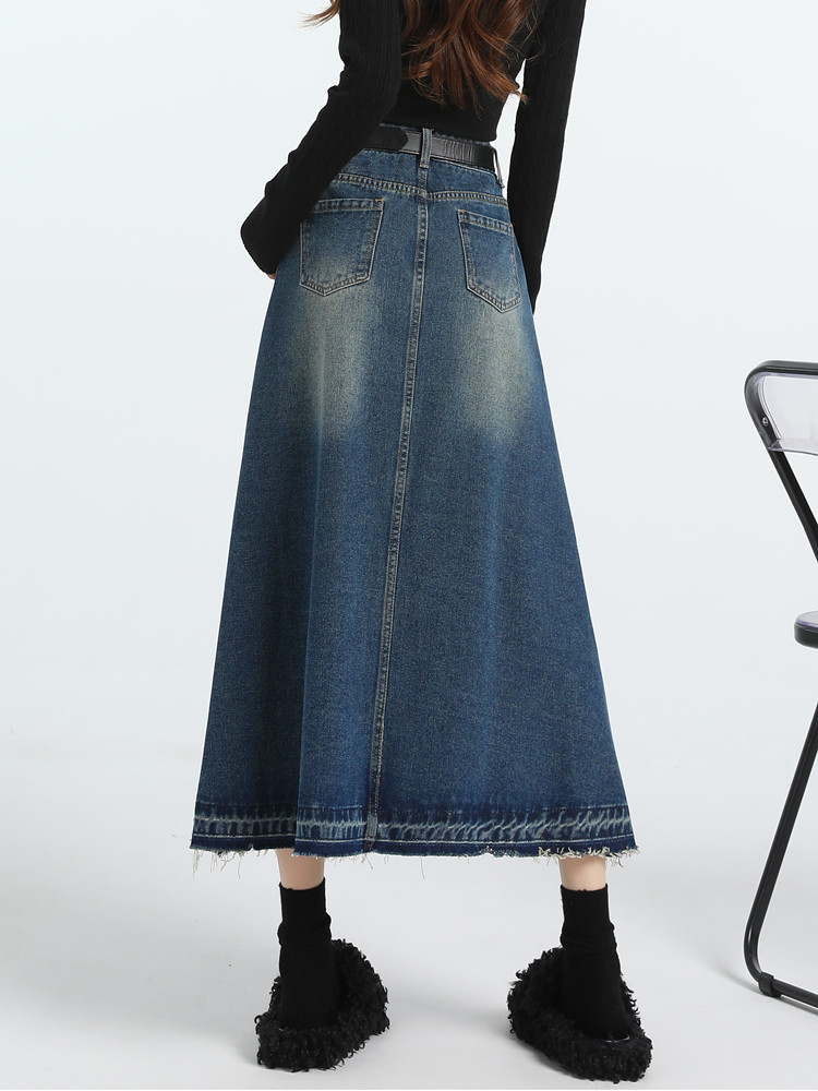 ارتفاع الخصر خمر ألف خط الجينز - مراجعة Denim Skirt Midi Vintage وسعره