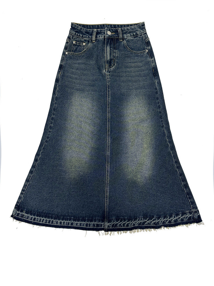 ارتفاع الخصر خمر ألف خط الجينز - مراجعة Denim Skirt Midi Vintage وسعره