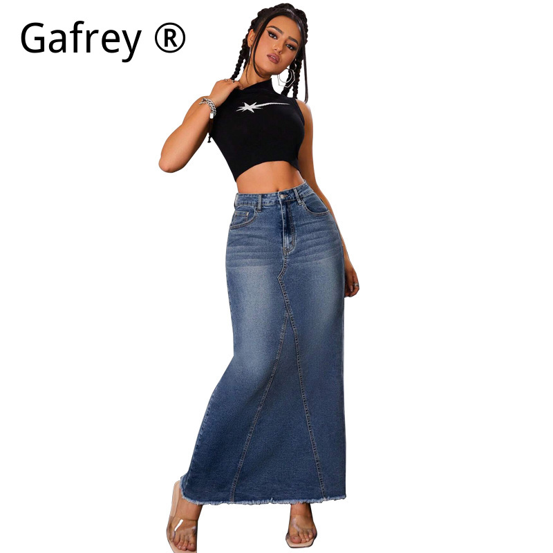 تنورة جينز نسائية ميدي بخصر عا - مراجعة Denim Skirt Midi Vintage وسعره