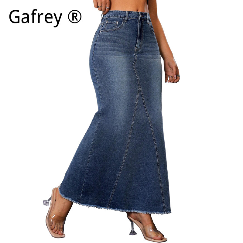 تنورة جينز نسائية ميدي بخصر عا - مراجعة Denim Skirt Midi Vintage وسعره