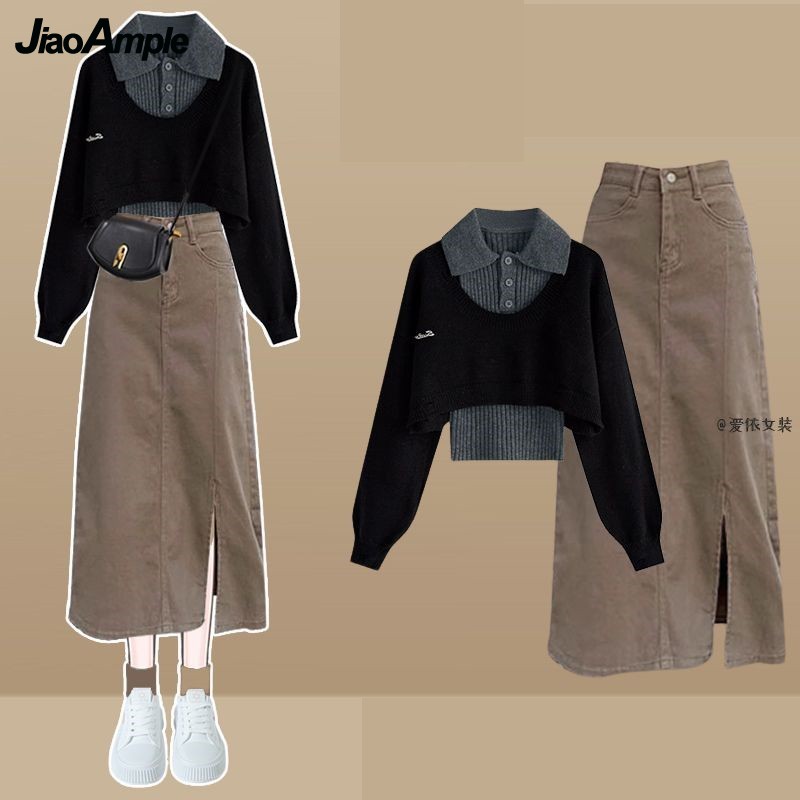 المرأة ربيع الخريف جديد خمر مت - مراجعة Denim Skirt Midi Vintage وسعره