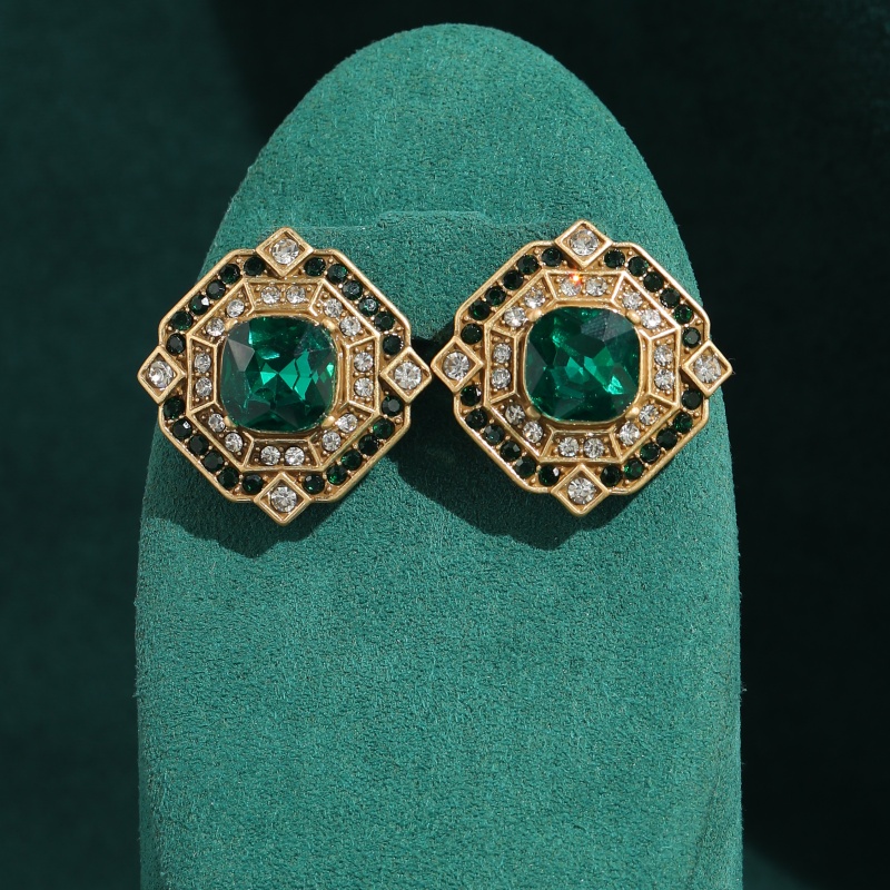 أقراط كريستال الزمرد المربعة ا - مراجعة Vintage Fashion Jewelry Brands وسعره