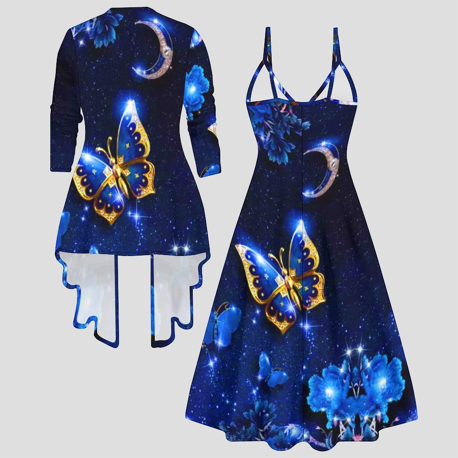 طقم متناسق من قطعتين بطباعة عت - مراجعة Vintage Fashion Outfit وسعره