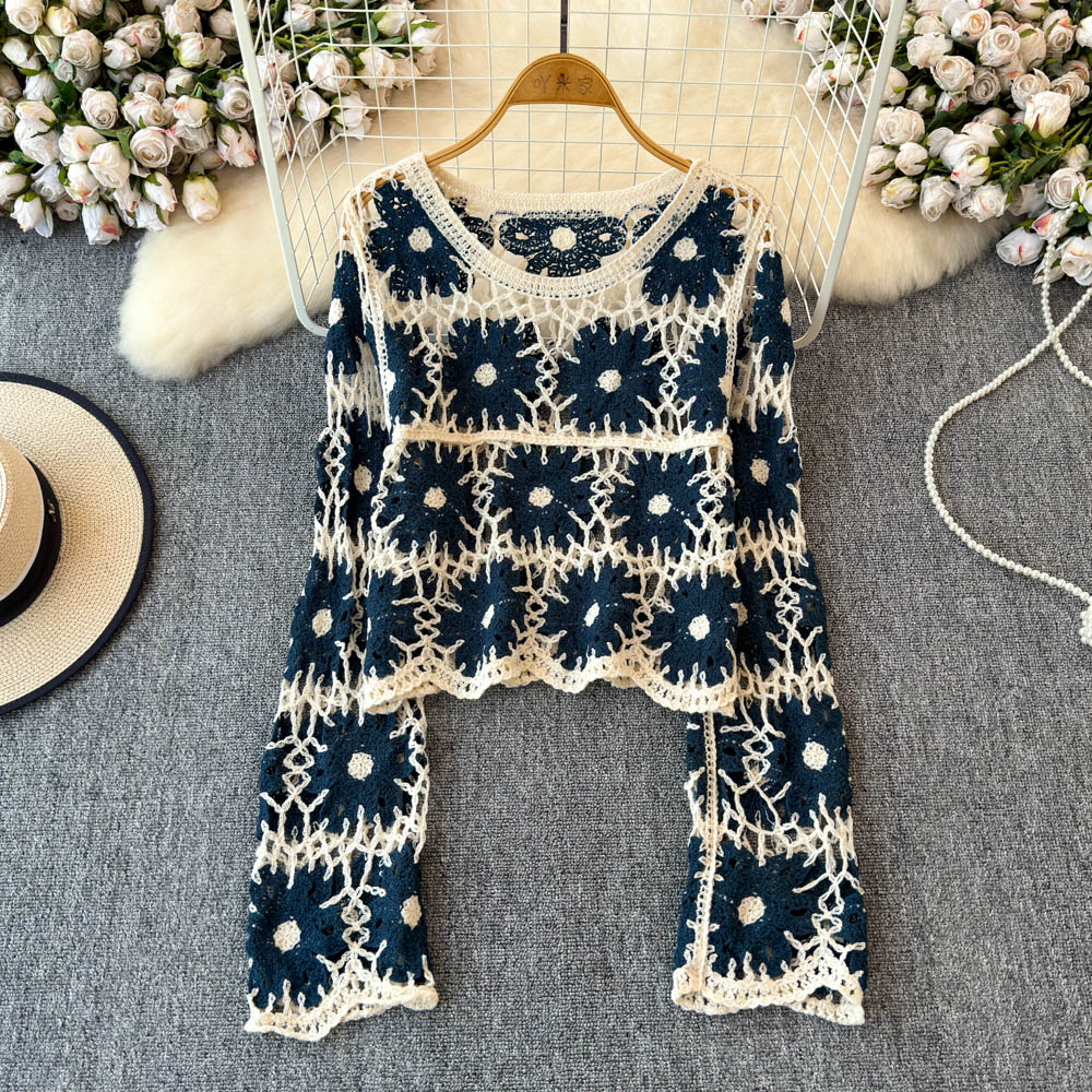 بلوزة كروشيه نسائية بنقشة زهور - مراجعة Crochet Top Boho وسعره