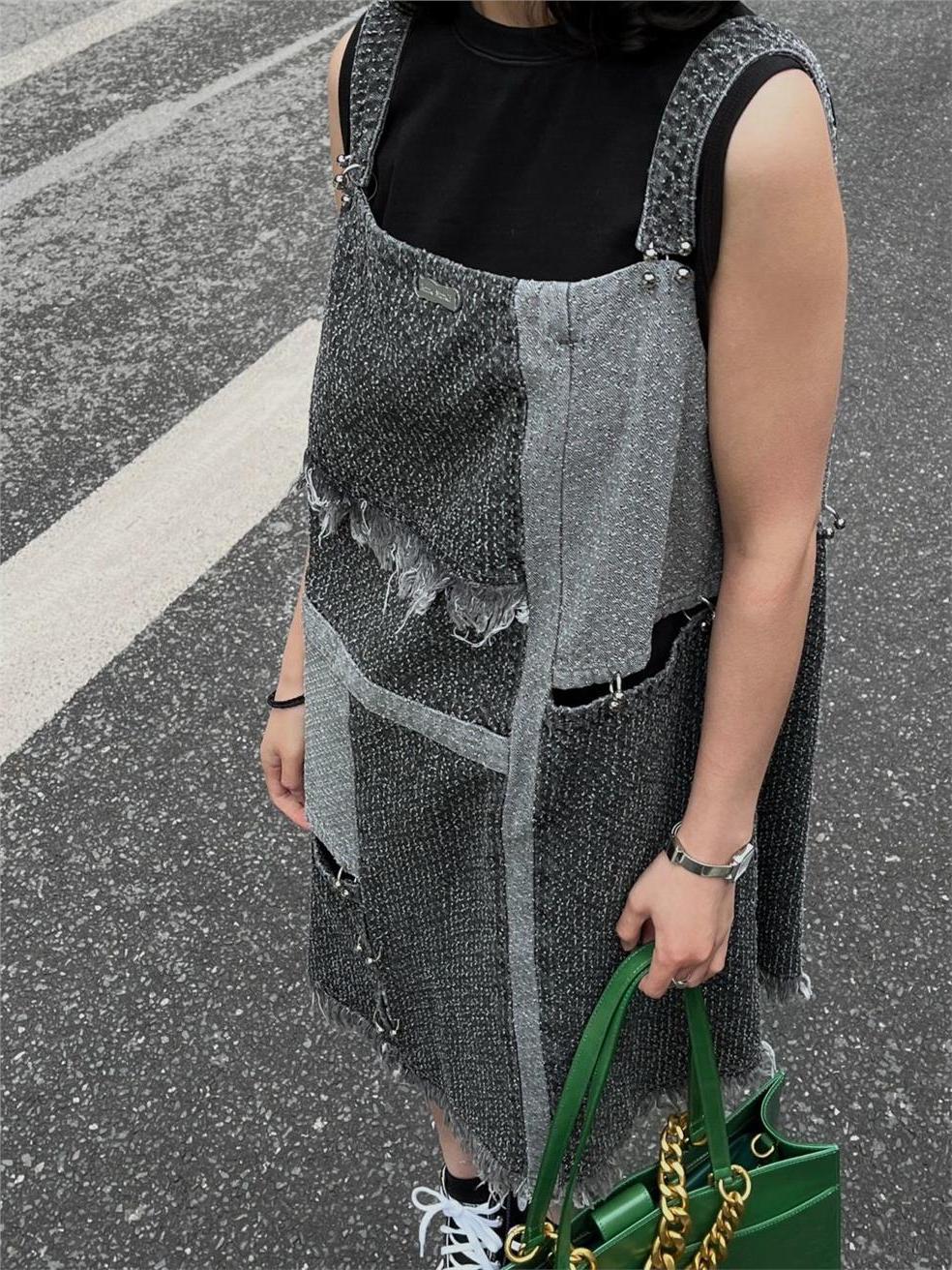 فستان دينيم قصير الأكمام بتصمي - مراجعة Denim Skirt Midi Vintage وسعره