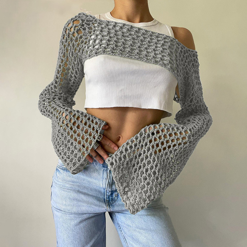 بلوزة كروشيه بأكمام طويلة صيفي - مراجعة Crochet Top Boho وسعره