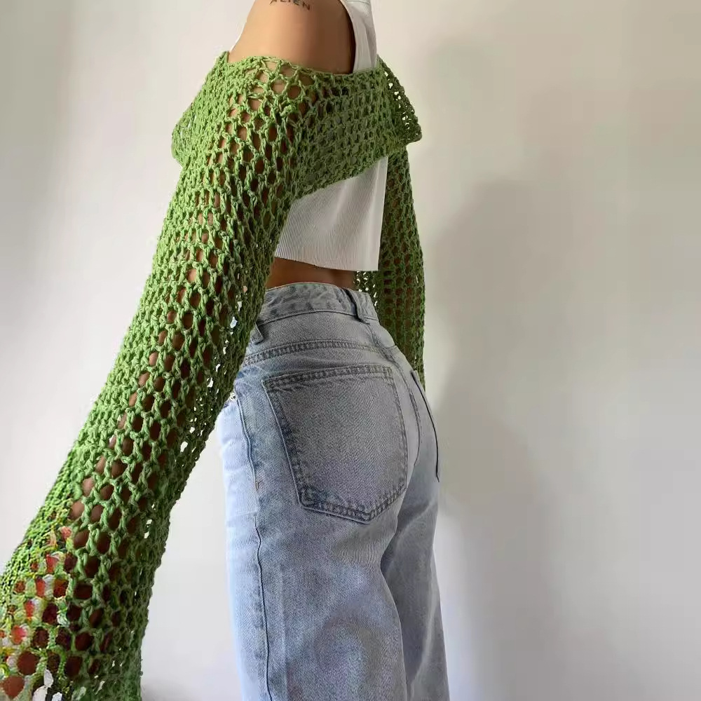 بلوزة كروشيه بأكمام طويلة صيفي - مراجعة Crochet Top Boho وسعره