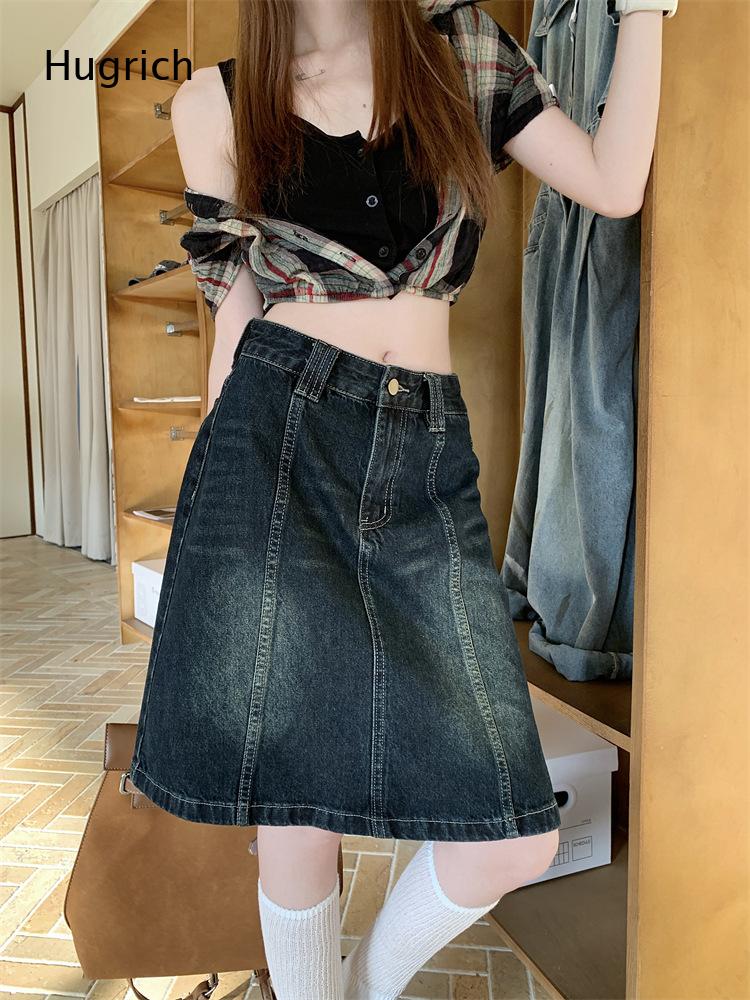 تنورة جينز ميدي بخصر مرتفع وقص - مراجعة Denim Skirt Midi Vintage وسعره