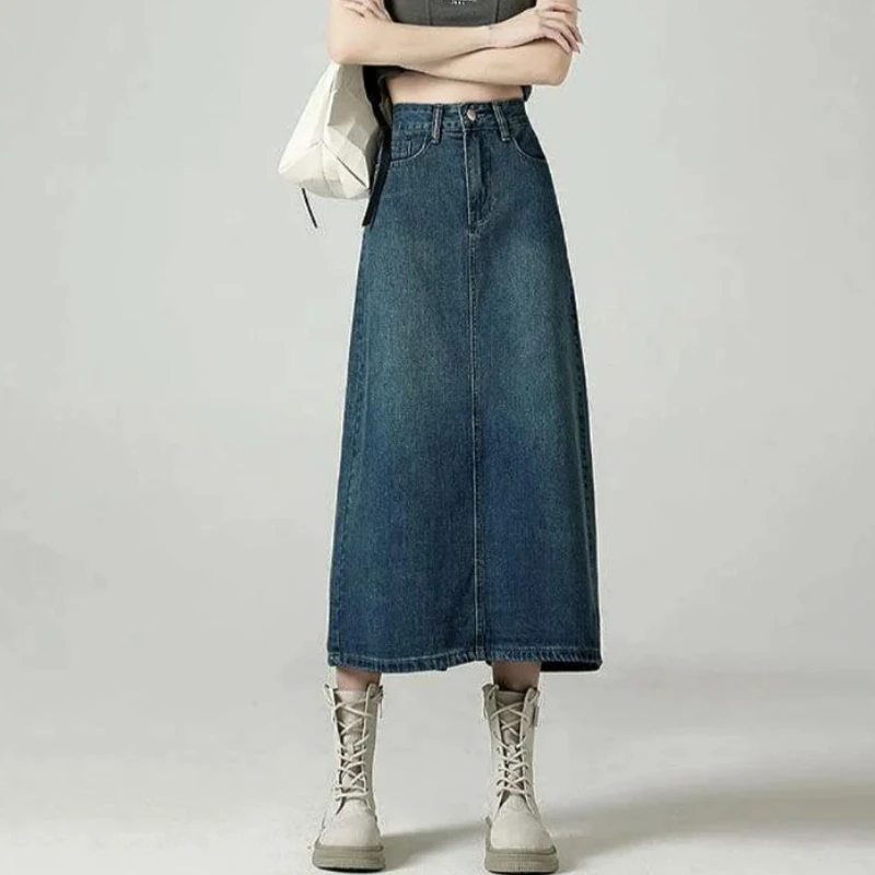 تنانير نسائية من قماش الدنيم ب - مراجعة Denim Skirt Midi Vintage وسعره