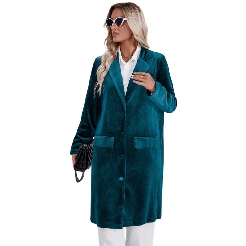 معطف نسائي فاخر من المخمل بتصم - مراجعة Velvet Blazer Vintage وسعره