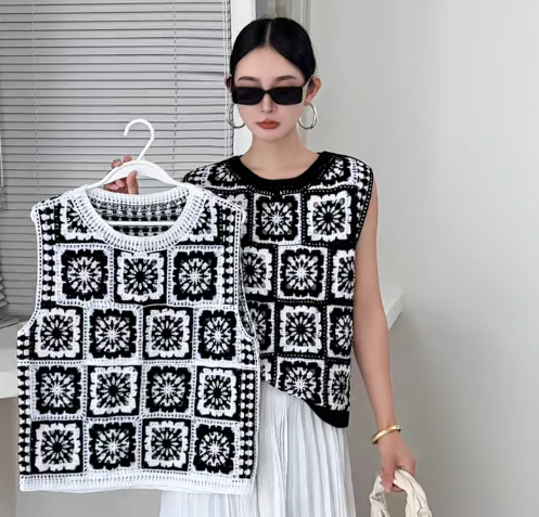بلوزة كروشيه بدون أكمام بتصميم - مراجعة Crochet Top Boho وسعره