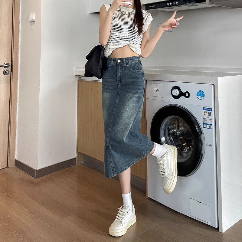 تنورة جينز نسائية جديدة لفصلي  - مراجعة Denim Skirt Midi Vintage وسعره
