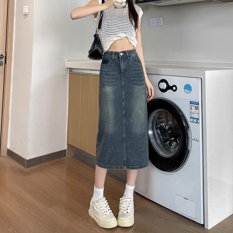 تنورة جينز نسائية جديدة لفصلي  - مراجعة Denim Skirt Midi Vintage وسعره